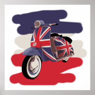 Poster Scooter de Britannique d'Union Jack