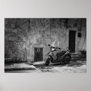 Poster Scooter en noir et blanc