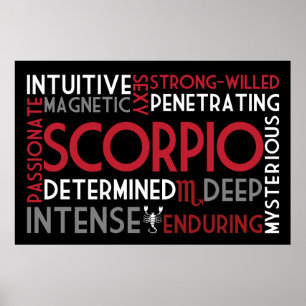 Poster Scorpio Astrologie Word Collage Imprimer