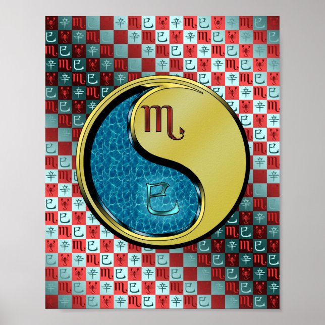 Poster Scorpio et serpent métallique (Devant)