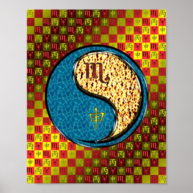 Poster Scorpio et singe du feu (Devant)