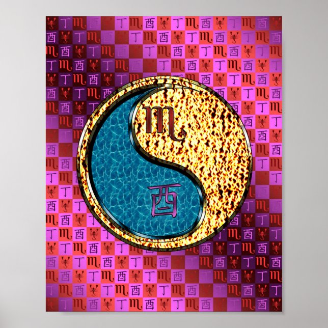 Poster Scorpio & Fire Rooster (Devant)