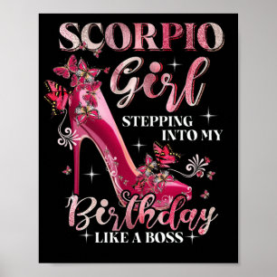 Poster Scorpio Girl Entrant Dans Mon Anniversaire Comme U