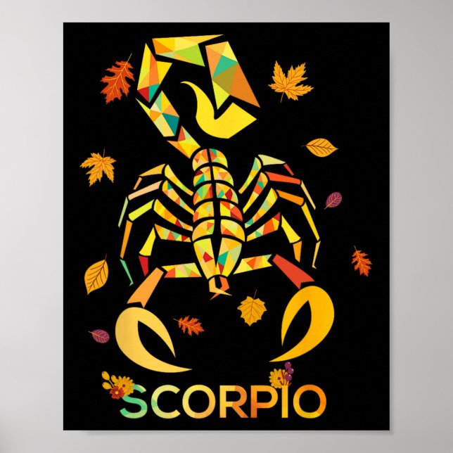 Poster Scorpio Zodiac Fall Scorpion Anniversaire (Devant)