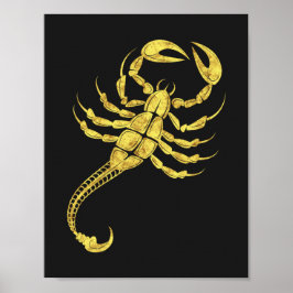 Poster Scorpion signe Zodiaque Tatouage Tribal Illustrati