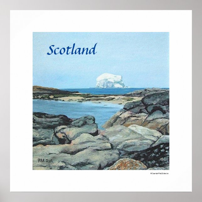 Poster Scotland Bass Rock North Berwick par Pola.B.Alex (Devant)