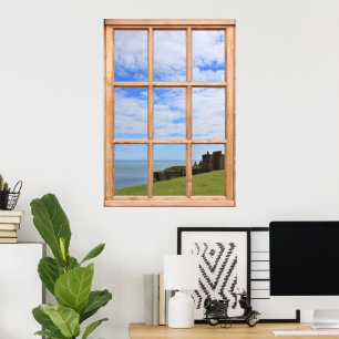 Poster Scotland Castle, Sky and Ocean View from the Windo