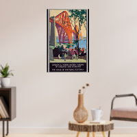 Scotland Travel Poster, Forth Bridge,