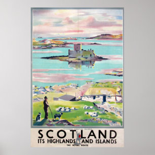 Poster Scotland vintage travel