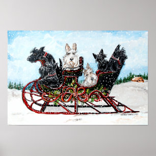 Poster Scottie Sleigh Ride