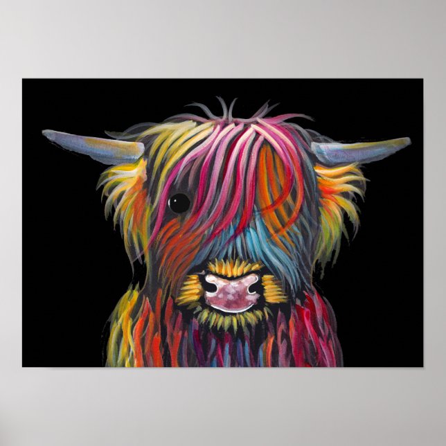 Poster Scottish Highland Cow ' BRaVEHEaRT 2' par Shirley  (Devant)