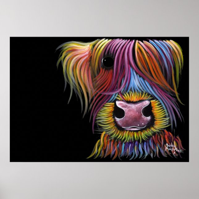 Poster Scottish Highland Cow ' MacKENZIE ' par Shirley Ma (Devant)