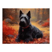 Scottish Terrier en automne Leaves Fall Inspire