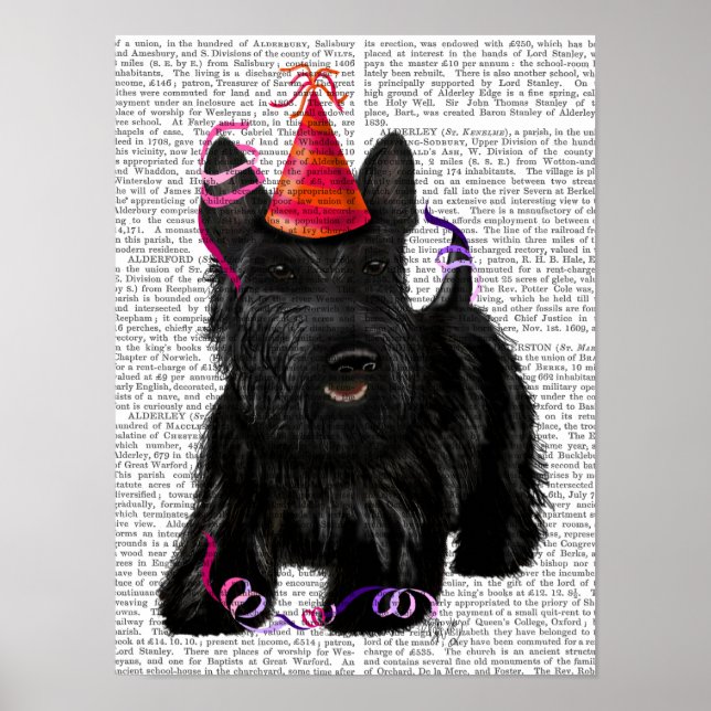 Poster Scottish Terrier et Casquette de fête (Devant)