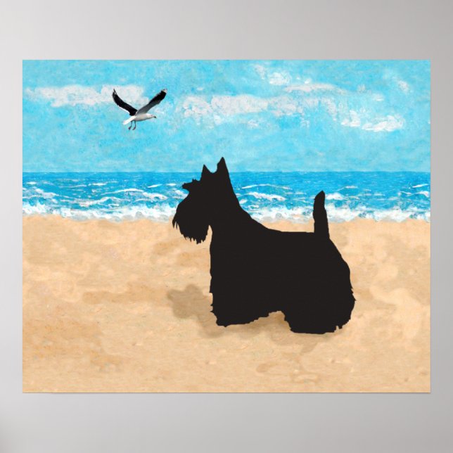 Poster Scottish Terrier et Seagull (Devant)
