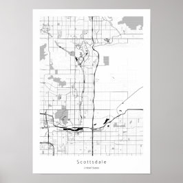 Poster Scottsdale Arizona Modern Minimal Simple Map