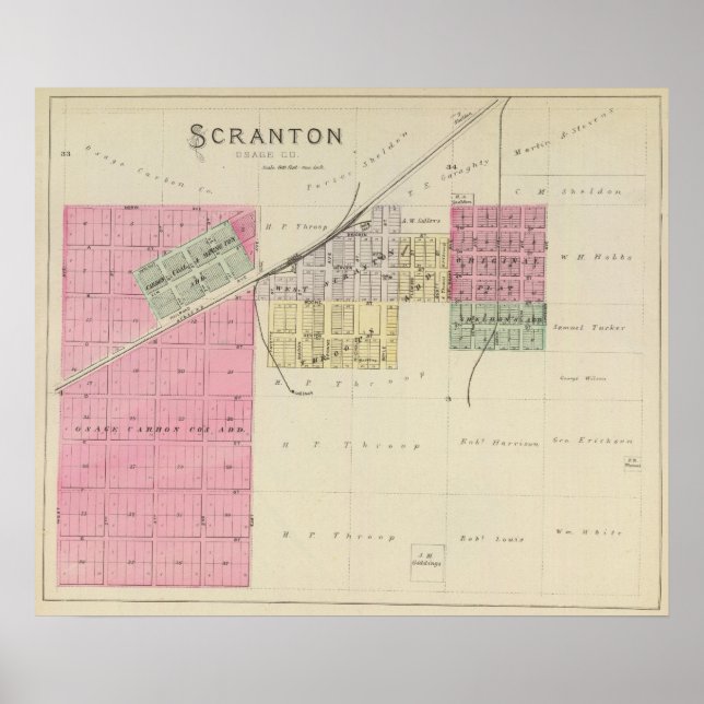 Poster Scranton, comté d'Osage, Kansas (Devant)