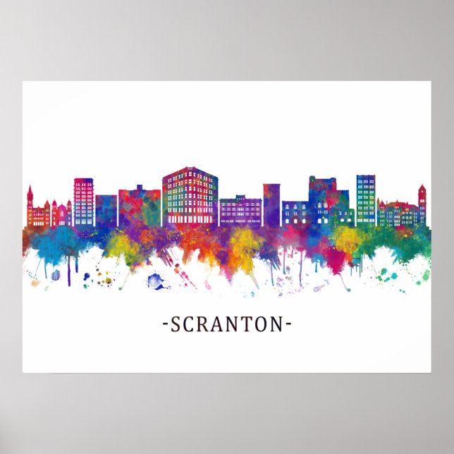 Poster Scranton Pennsylvania Skyline (Devant)