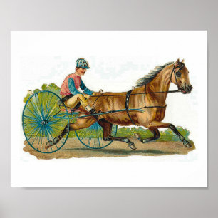 Poster Scrap 1 course Vintage à cheval