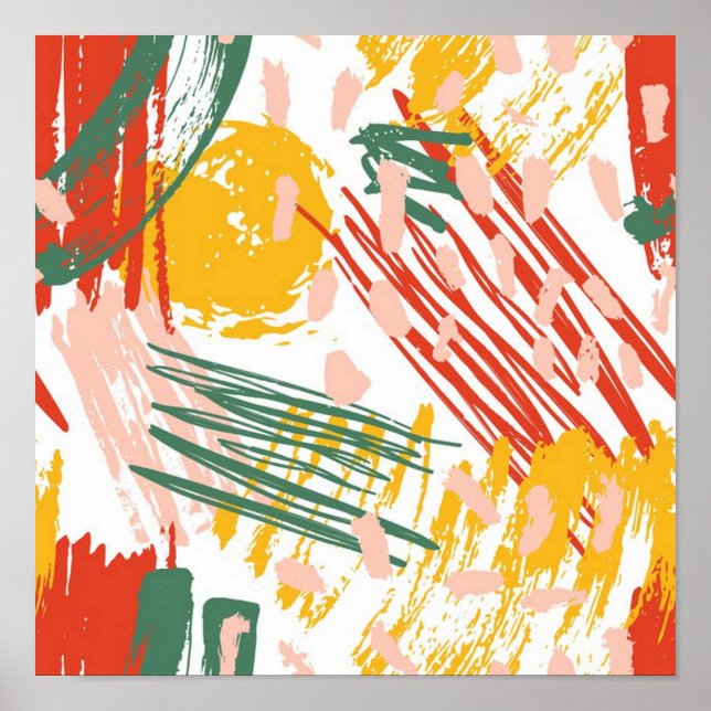 Poster Scribble Abstrait (Devant)