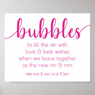 Poster Script Berry   Bubble Envoi de mariage Favor Signe