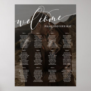 Poster Script blanc Bienvenue Photo Mariage 12 tableaux
