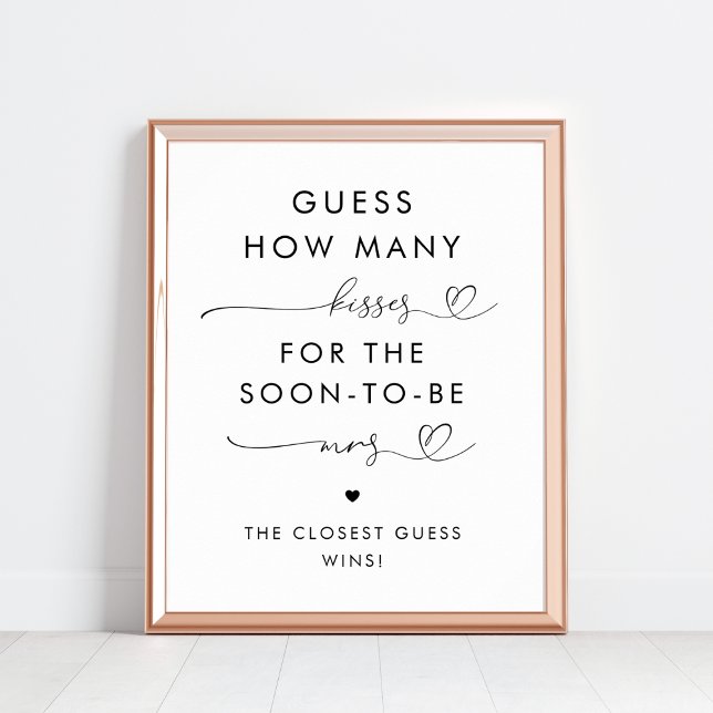 Poster Script cardiaque Combien de baisers signe de Fête  (Créateur téléchargé)