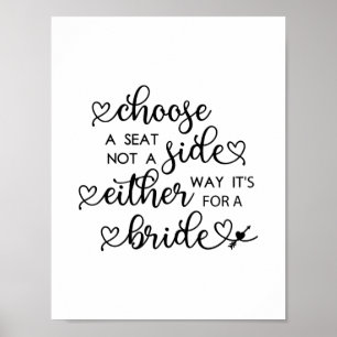 Poster Script Coeur mignon Choisir Un Siège Lesbien Maria