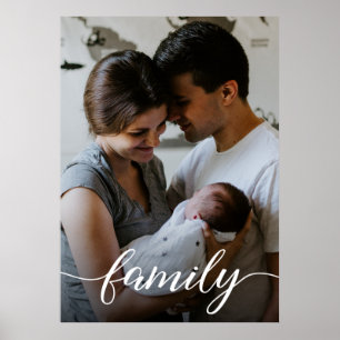Poster Script d'amour de photo de famille personnalisée