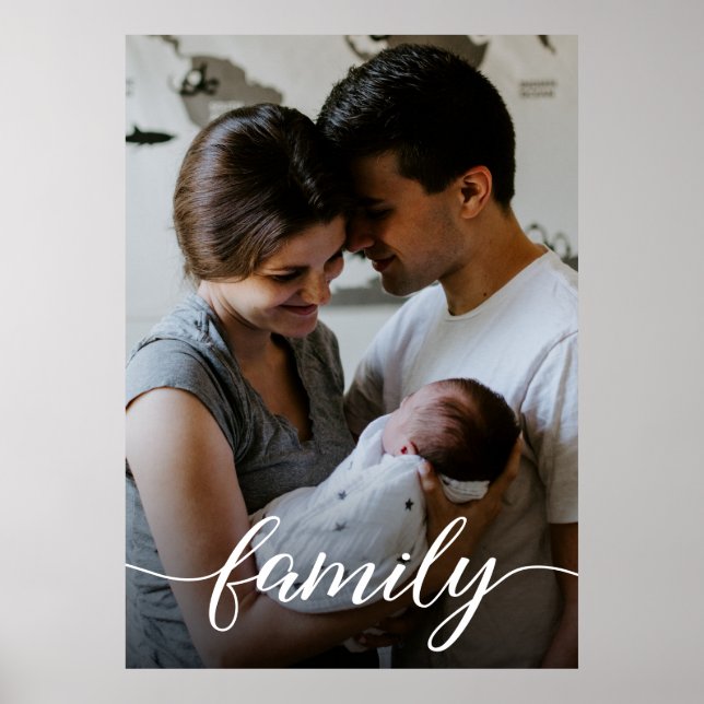 Poster Script d'amour de photo de famille personnalisée (Devant)