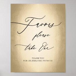 Poster Script de calligraphie moderne Gold Favore Mariage