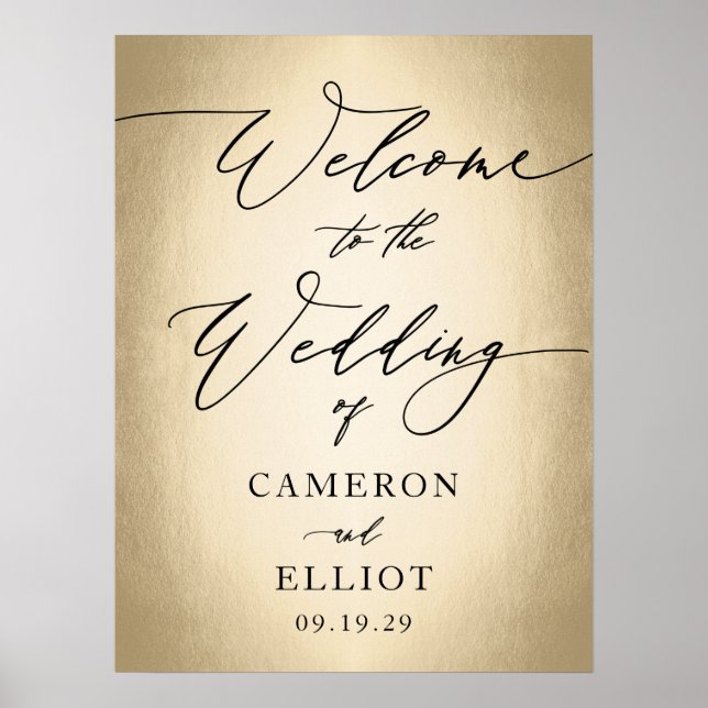 Poster Script de calligraphie sur le panneau Mariage d'ac (Devant)