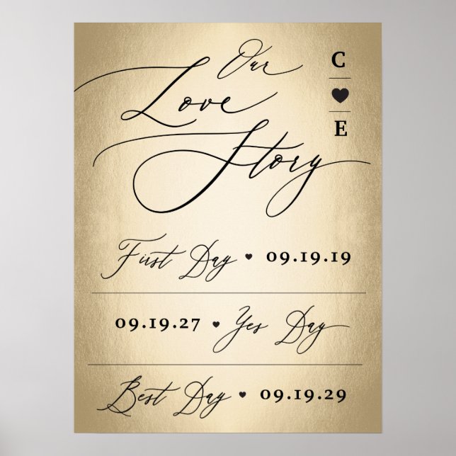 Poster Script de calligraphie sur notre logo Mariage d'hi (Devant)