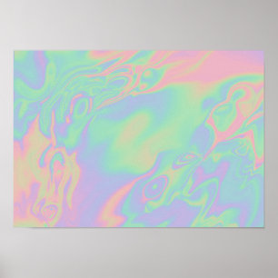 Poster Script d'effet holographique moderne Rainbow Paste