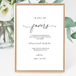 Poster Script élégant, En remplacement des faveurs Signer