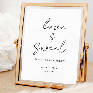 Poster Script Love is Sweet Wedding Favor Sign