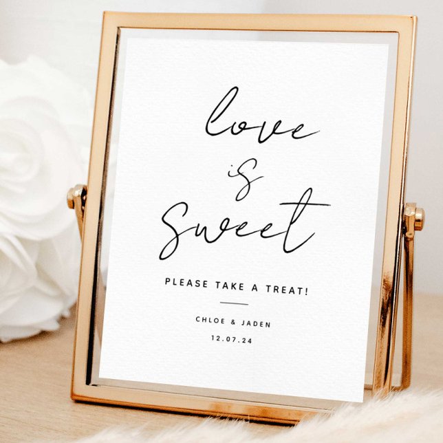 Poster Script Love is Sweet Wedding Favor Sign (Créateur téléchargé)