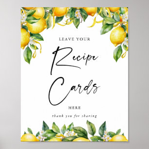 Poster Script moderne Citrus Citrus Recette Cartes Signe