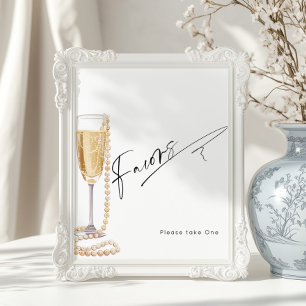 Poster Script moderne favorise perles et la douche Prosec