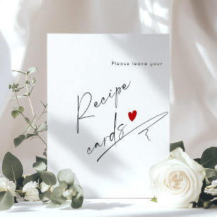 Poster Script moderne laissez votre carte de recette ici