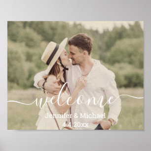 Poster script moderne mariage campagnard photo signe de b