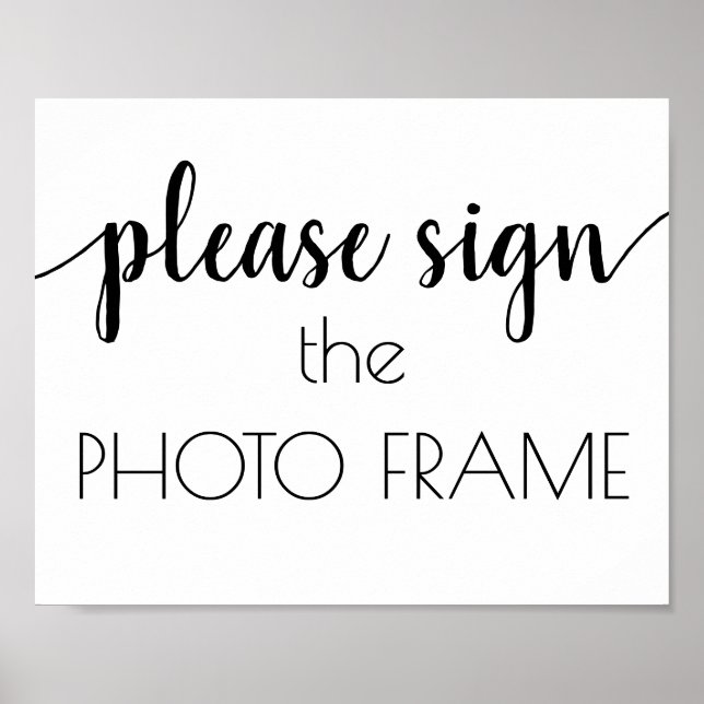 Poster Script moderne simple | Panneau de cadre photo cla (Devant)