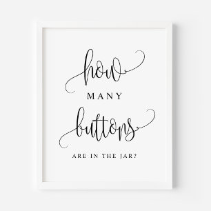 Poster Script Noir Combien De Boutons Sont Dans Le Jar