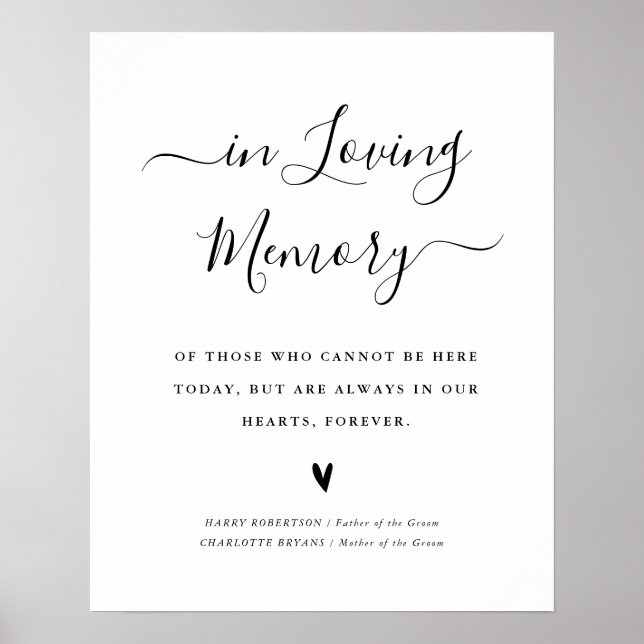 Poster script simple dans le panneau de mémoire d'amour (Devant)