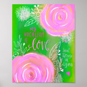 POSTER SCRIPTURE FLORALE ART IMPRIMER ST THERESSE