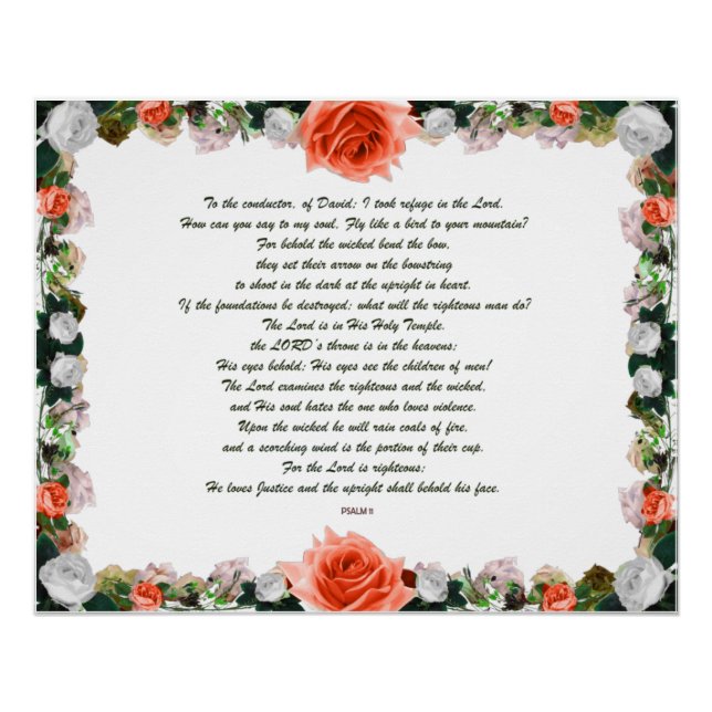 Poster Scripture, Psalm 11, Botanic (Devant)