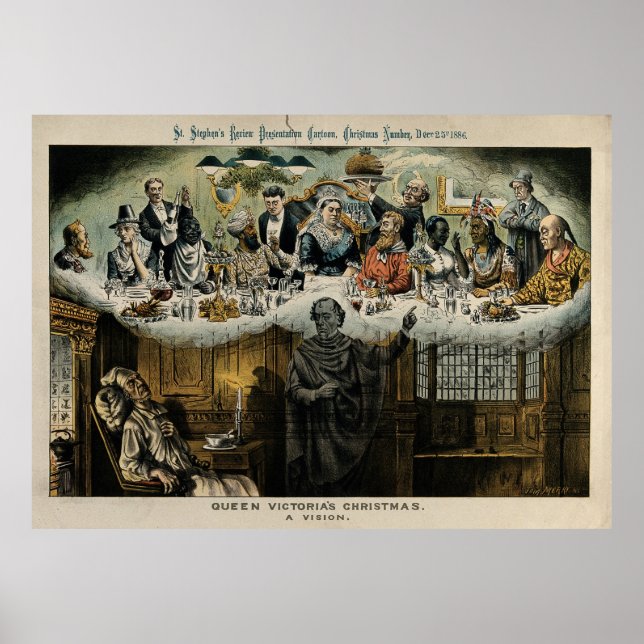 Poster Scrooge Dream Queen Victoria Dîner de Noël (Devant)