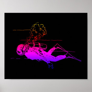 Poster Scuba Glow Diver