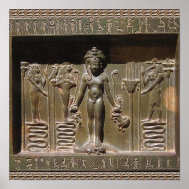 Poster Sculpture d'une statue égyptienne au Musée de New  (Devant)