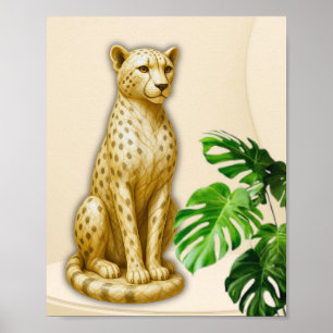 Poster Sculpture élégante de guépard faunique